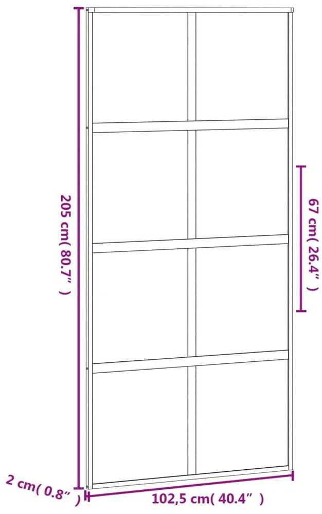 Stumdomos durys, juodos, 102,5x205cm, stiklas ir aliuminis