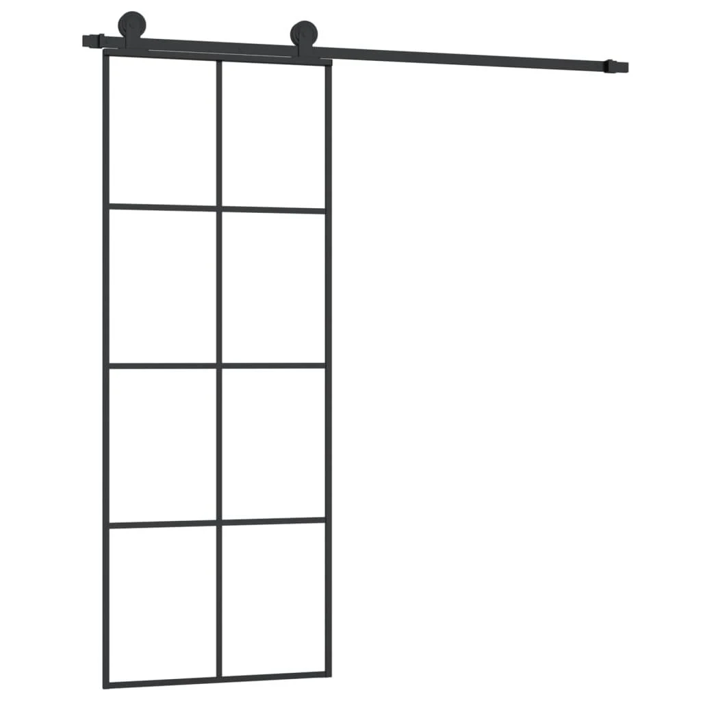Stumdomos durys su įrangos rinkiniu, 76x205cm, ESG ir aliuminis
