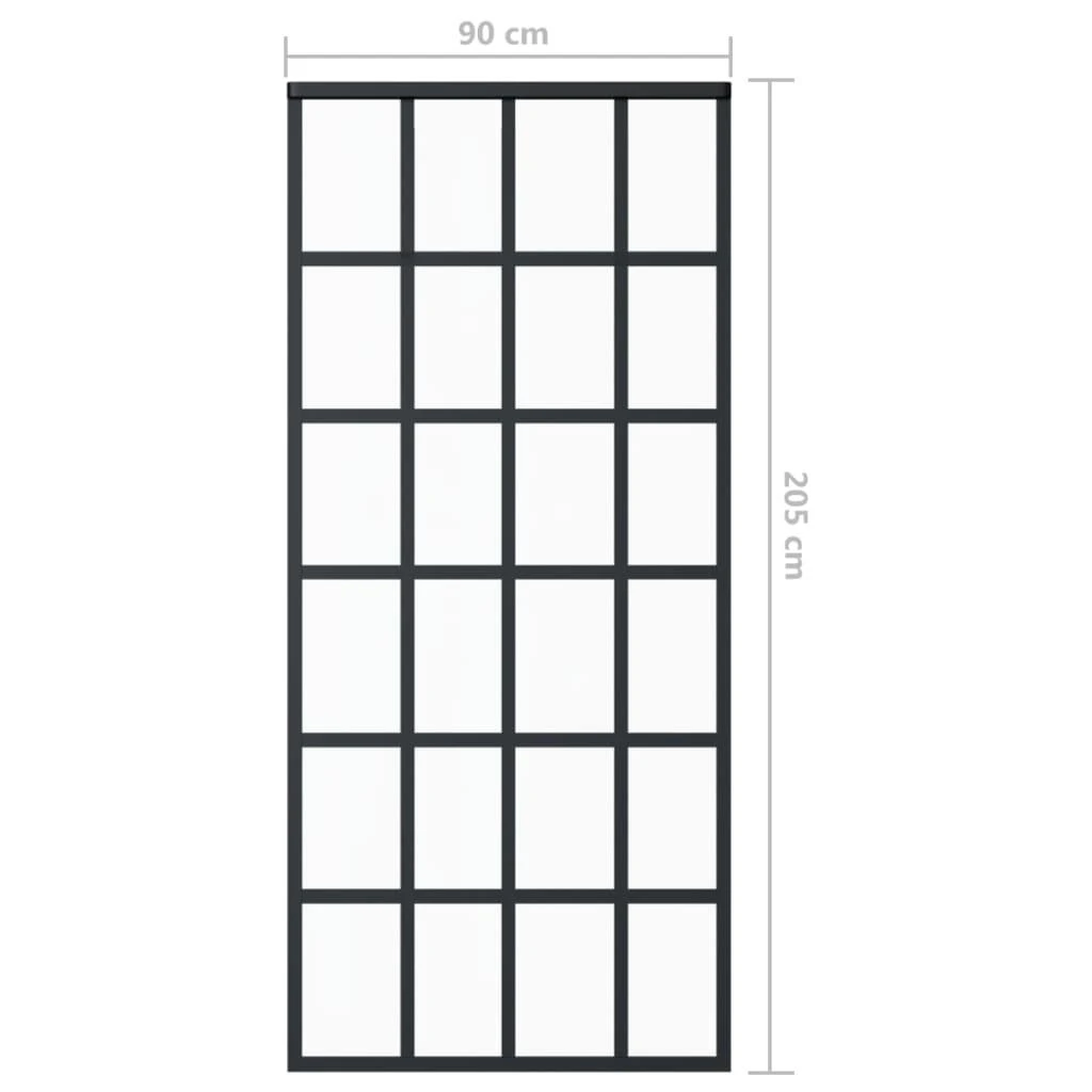Stumdomos durys su įrangos rinkiniu, 90x205cm, ESG ir aliuminis