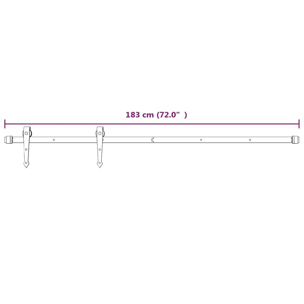 Stumdomų durų įrangos rinkinys, baltos spalvos, 183cm, plienas