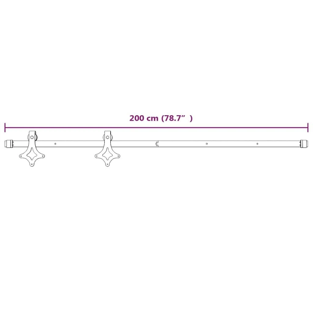 Stumdomų durų įrangos rinkinys, baltos spalvos, 183cm, plienas
