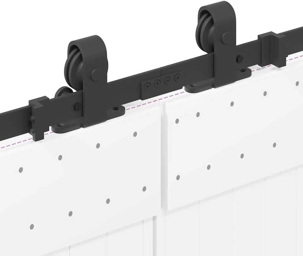Stumdomų durų įrangos rinkinys, juodos sp., 427 cm, plienas