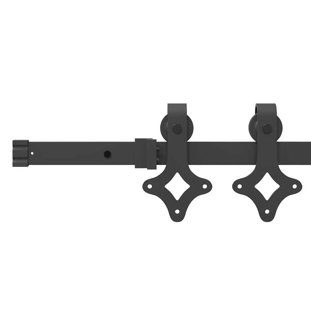 TV staliukas Stumdomų durų įrangos rinkinys, juodos sp., 152,5cm, plienas