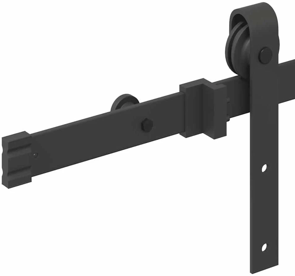 TV staliukas Stumdomų durų įrangos rinkinys, juodos sp., 152,5cm, plienas