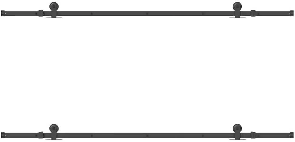 Stumdomų durų įrangos rinkinys, juodos sp., 213,5cm, plienas