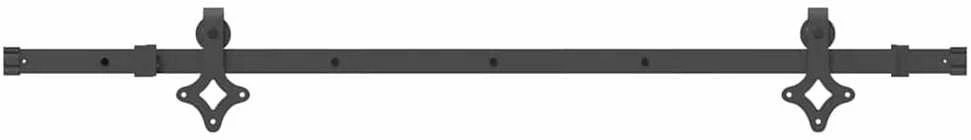 TV staliukas Stumdomų durų įrangos rinkinys, juodos sp., 152,5cm, plienas