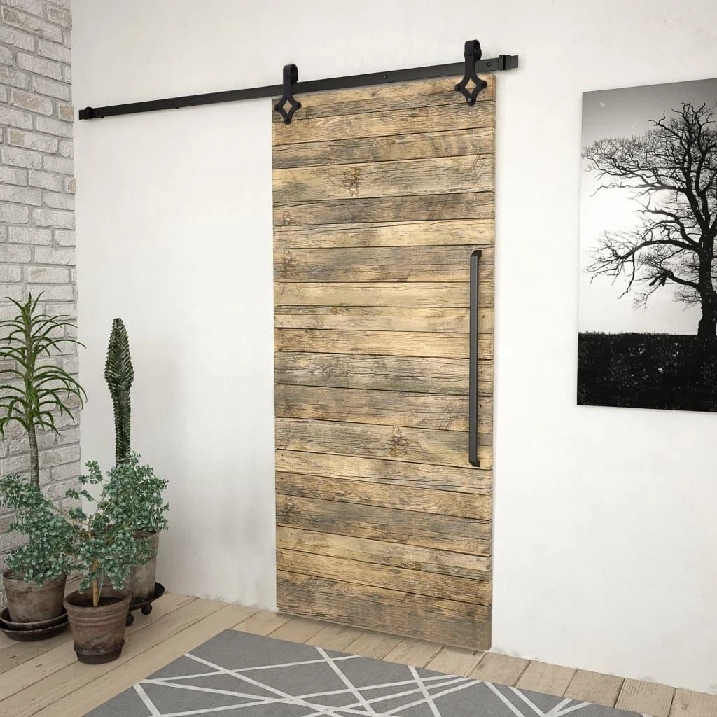 Stumdomų durų įrangos rinkinys SKIEN, juodas, 200cm plienas