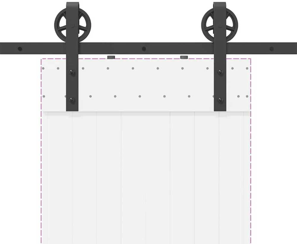 Stumdomų durų įrangos rinkinys, juodos spalvos, 183cm, plienas
