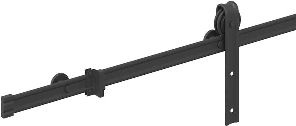 Stumdomų durų įrangos rinkinys, juodos spalvos, 183cm, plienas