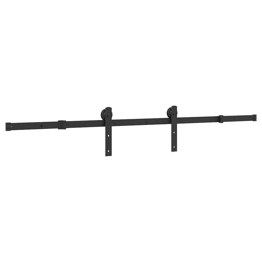 Stumdomų durų įrangos rinkinys, juodos spalvos, 183cm, plienas