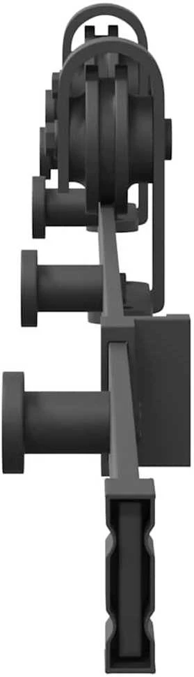 Stumdomų durų įrangos rinkinys, juodos spalvos, 183cm, plienas