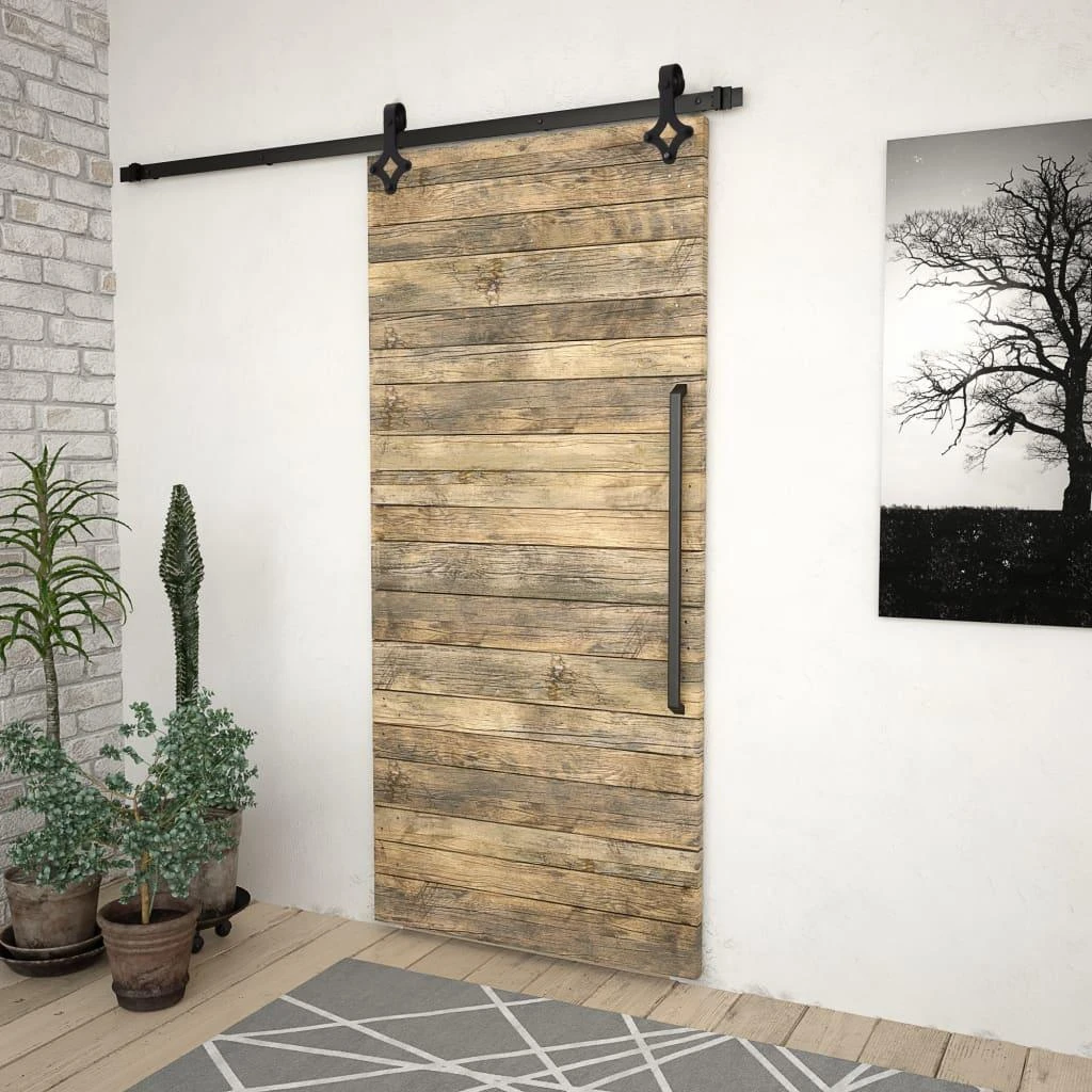 Stumdomų durų įrangos rinkinys SKIEN, juodas, 183cm plienas