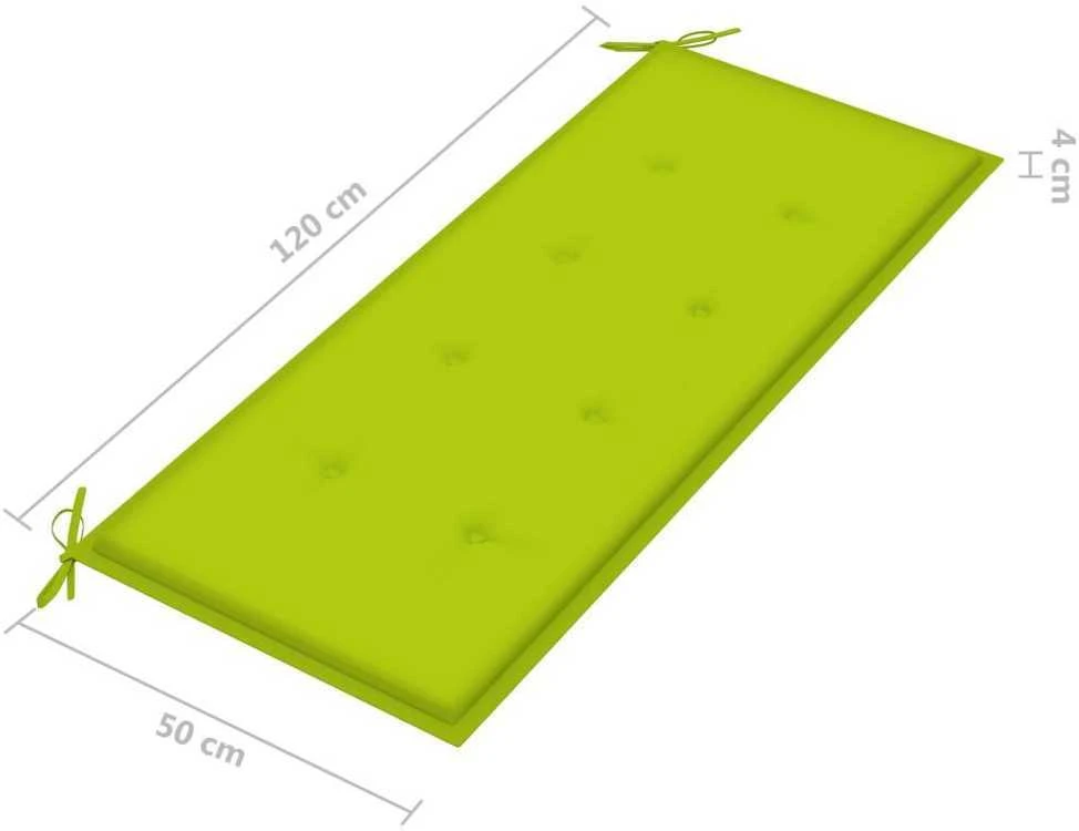 Sudedamas sodo suoliukas su pagalvėle, 128,5cm, tikmedis