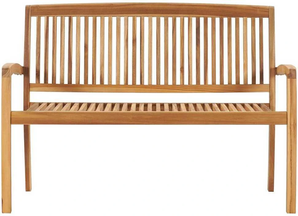 Sudedamas sodo suoliukas su pagalvėle, 128,5cm, tikmedis