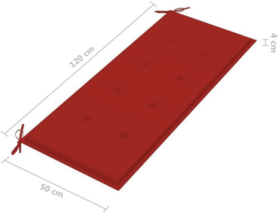 Sudedamas sodo suoliukas su pagalvėle, 128,5cm, tikmedis
