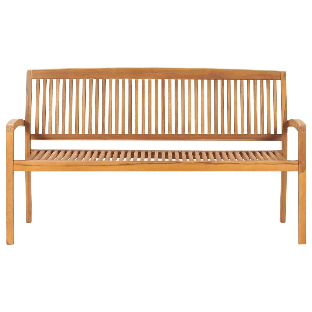 Sudedamas sodo suoliukas su pagalvėle, 159 cm, tikmedis