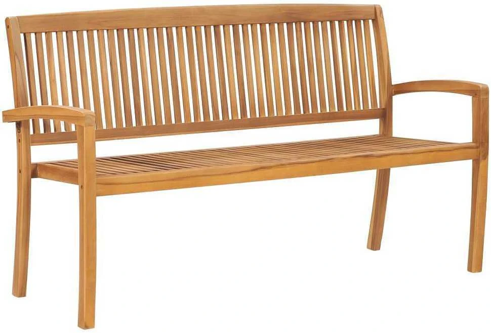 Sudedamas sodo suoliukas su pagalvėle, 159 cm, tikmedis