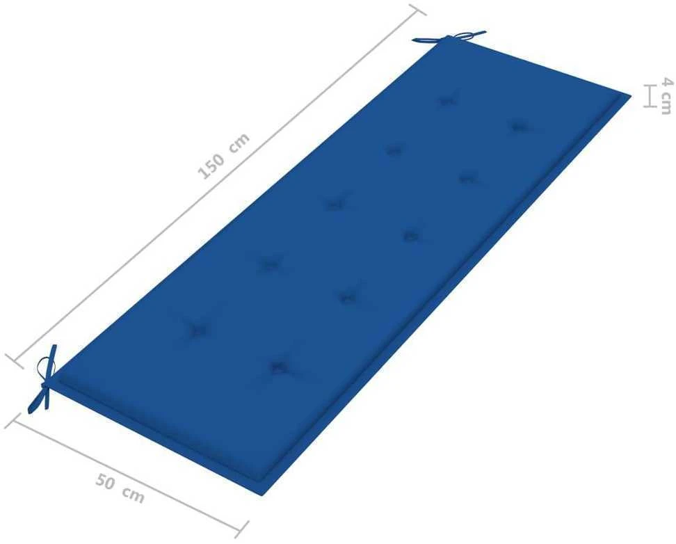 Sudedamas sodo suoliukas su pagalvėle, 159 cm, tikmedis