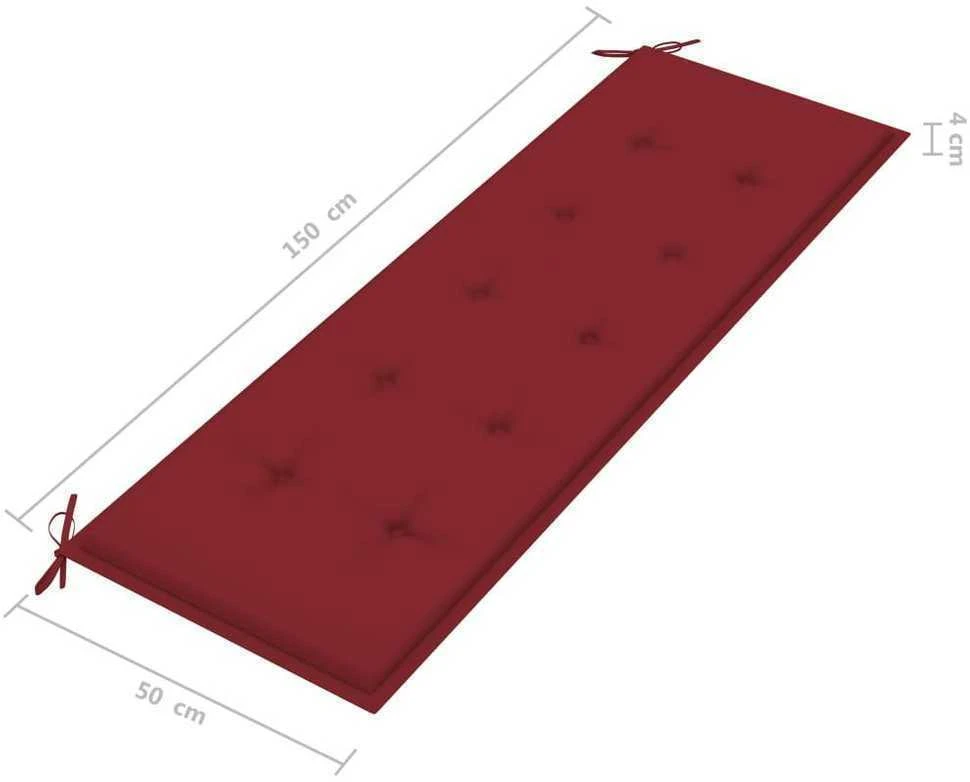 Sudedamas sodo suoliukas su pagalvėle, 159 cm, tikmedis