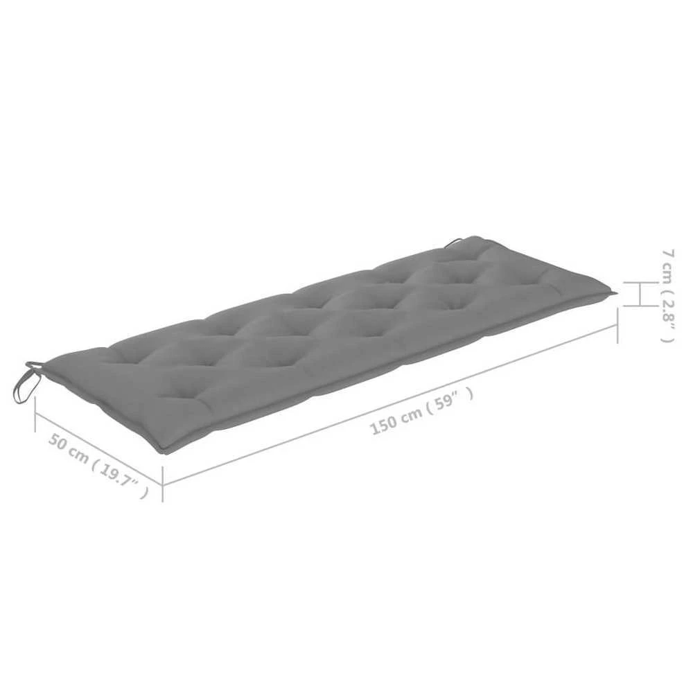 Sudedamas sodo suoliukas su pagalvėle, 159 cm, tikmedis