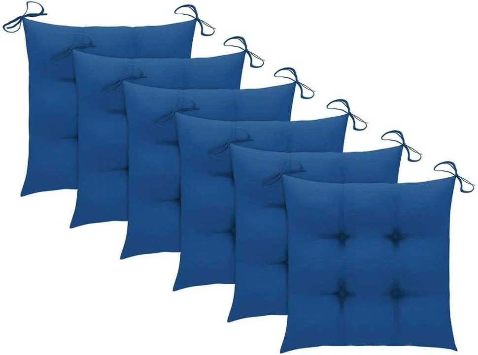 Sudedamos sodo kėdės su pagalvėlėmis, 6vnt., tikmedžio masyvas