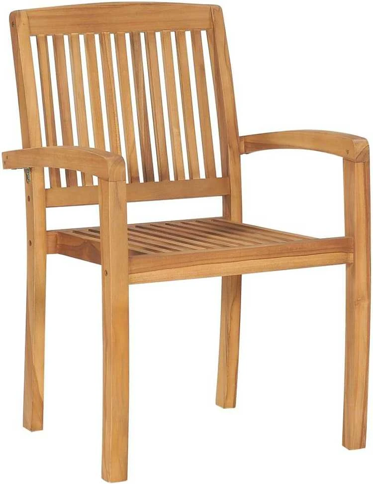 Sudedamos sodo kėdės su pagalvėlėmis, 6vnt., tikmedžio masyvas