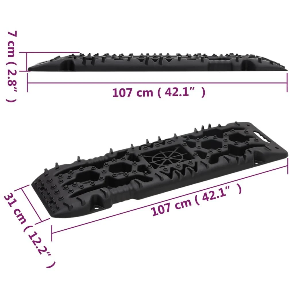 Sukibimo kilimėliai, 2vnt., juodi, 107x31x7cm, nailonas