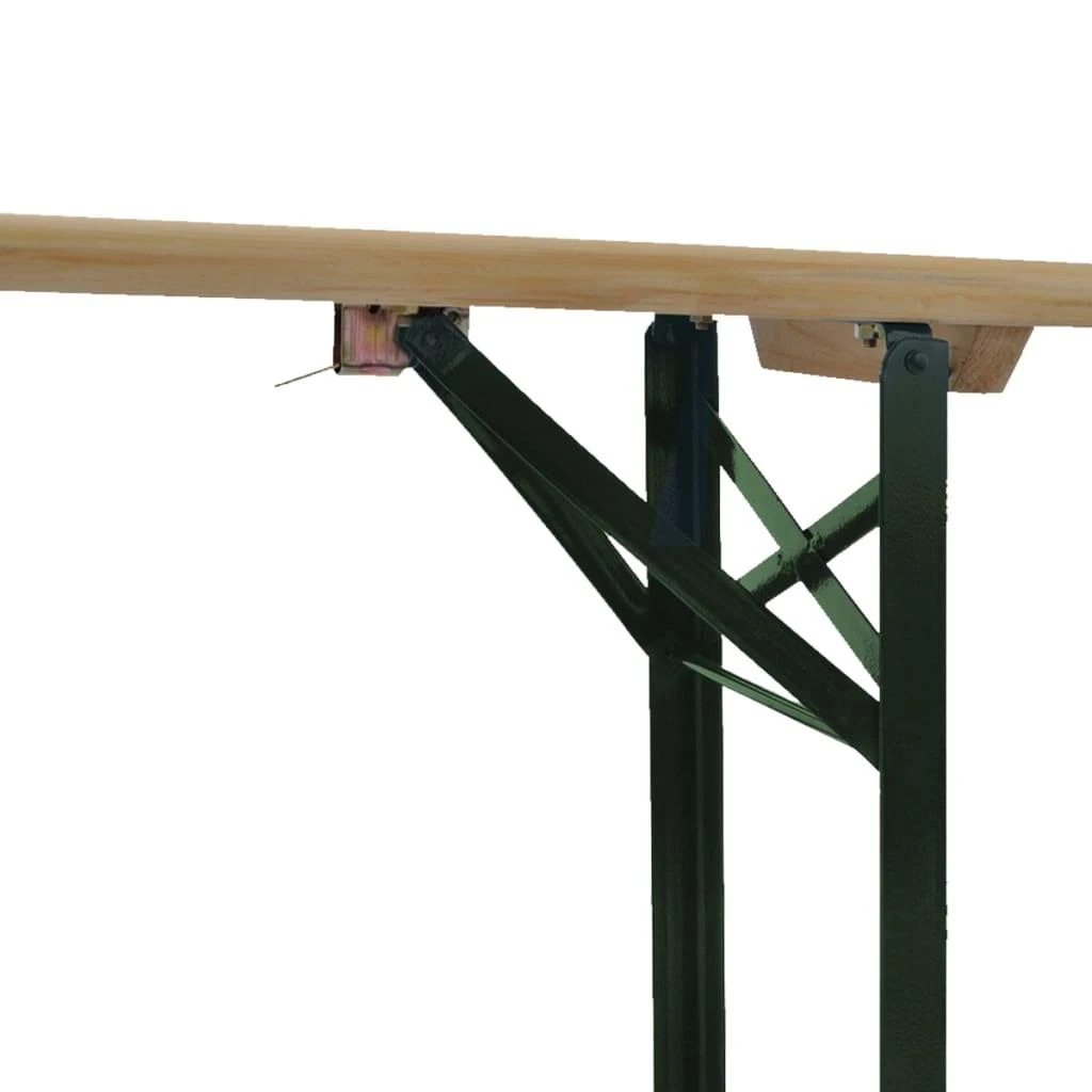Sulankstomas alaus stalas su 2 suolais, 220cm, eglės mediena