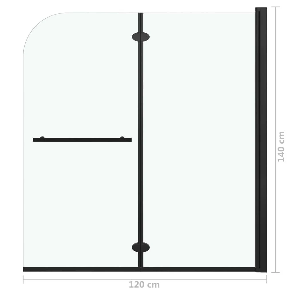 Sulankstoma dušo pertvara, 2 dalių, juoda, 120x140cm, ESG
