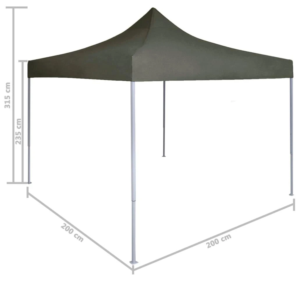 Sulankstoma proginė palapinė, antracito, 2x2m, plienas