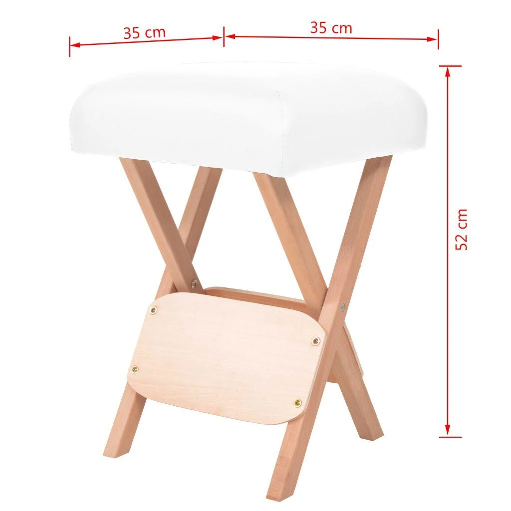 Sulankstoma taburetė masažui, balta, su 12cm storio sėdyne