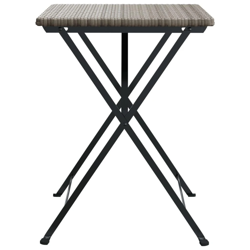 Sulankstomas bistro stalas, pilkas, 55x54x71cm, poliratanas