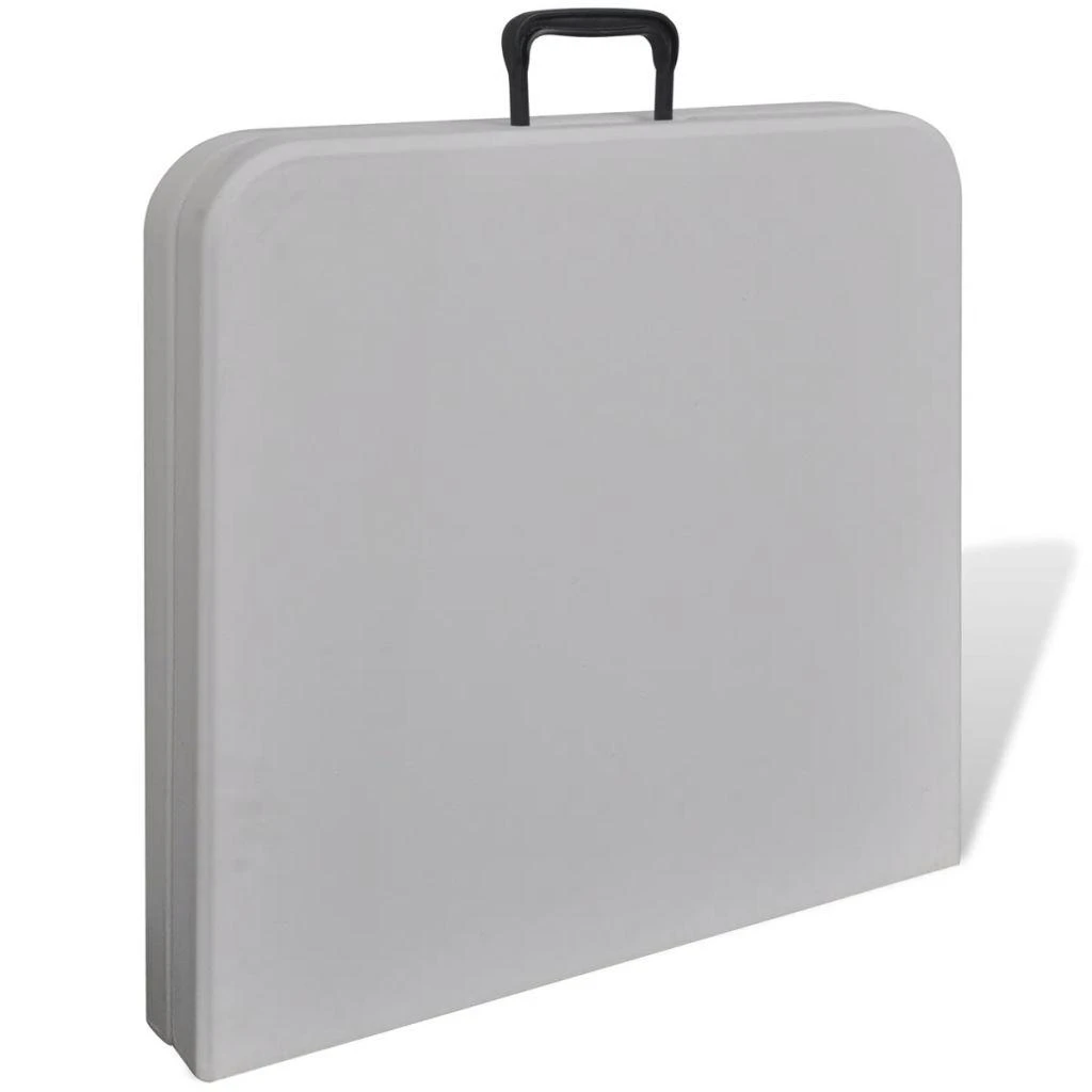 Sulankstomas sodo stalas, baltos spalvos, 122cm, HDPE