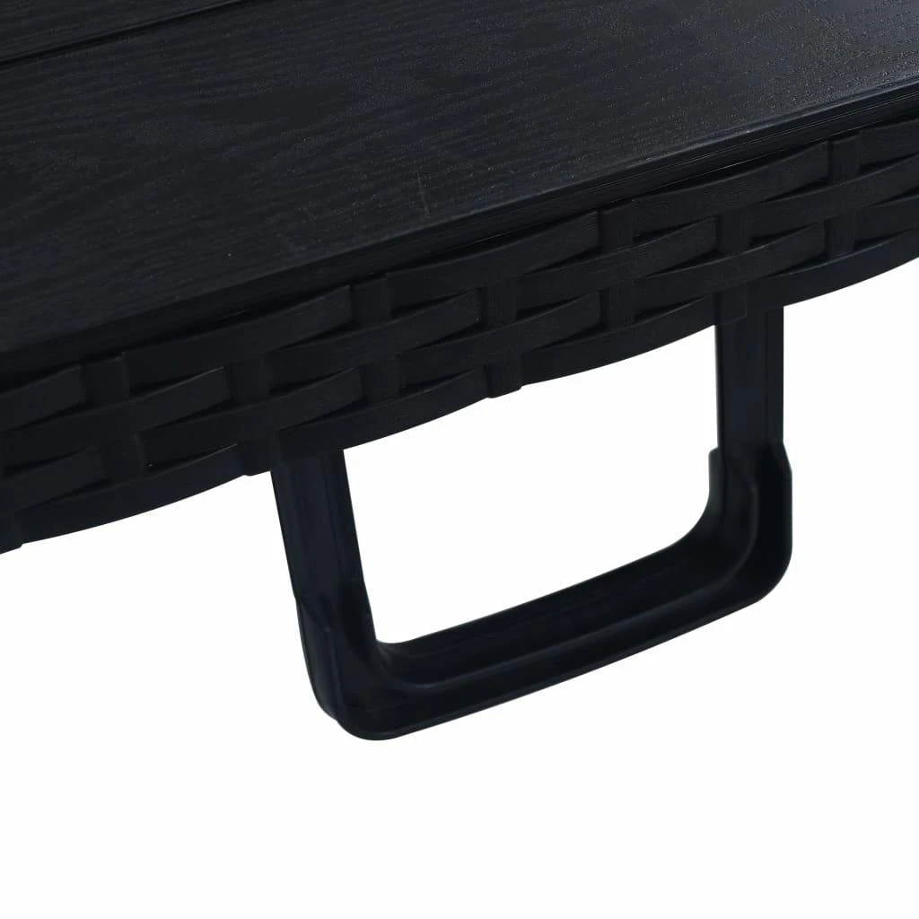 Sulankstomas sodo stalas, juodas, 180x75x72cm, HDPE