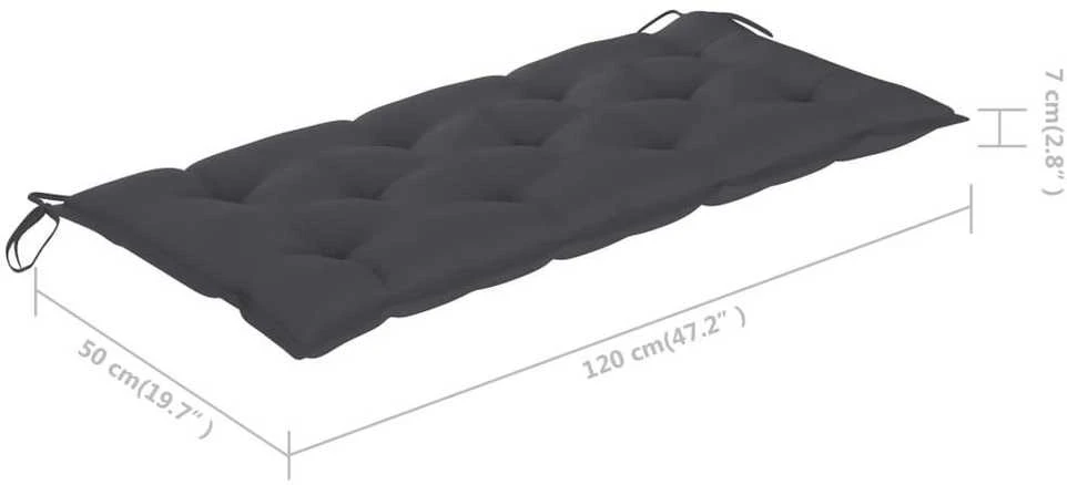 Sulankstomas sodo suoliukas su pagalvėle, 118cm, bambukas