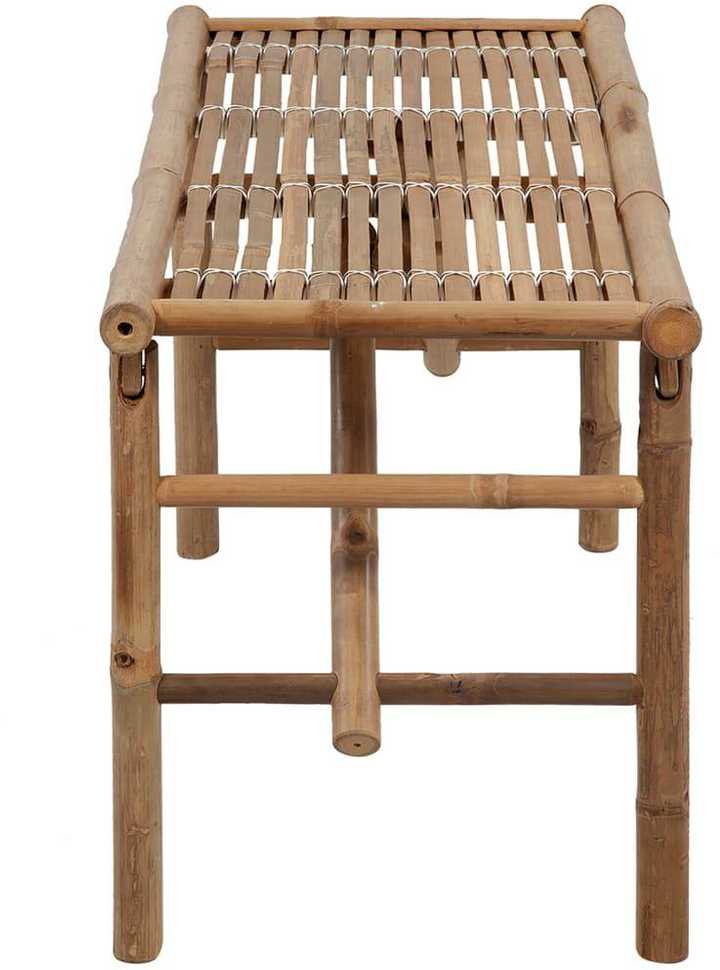 Sulankstomas sodo suoliukas su pagalvėle, 118cm, bambukas