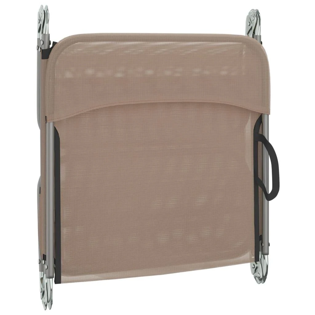 Sofa Sulankstomi saulės gultai, 2vnt., taupe, tekstilenas ir plienas
