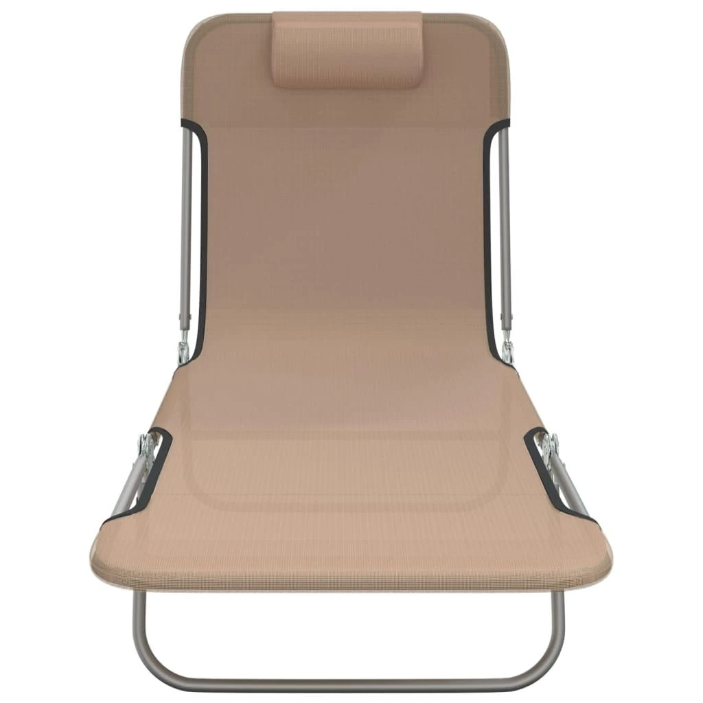 Sofa Sulankstomi saulės gultai, 2vnt., taupe, tekstilenas ir plienas
