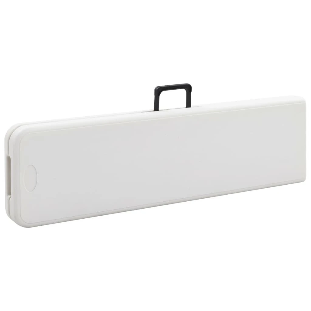 Sulankstomi sodo suoliukai, 2vnt., baltos spalvos, 180cm, HDPE