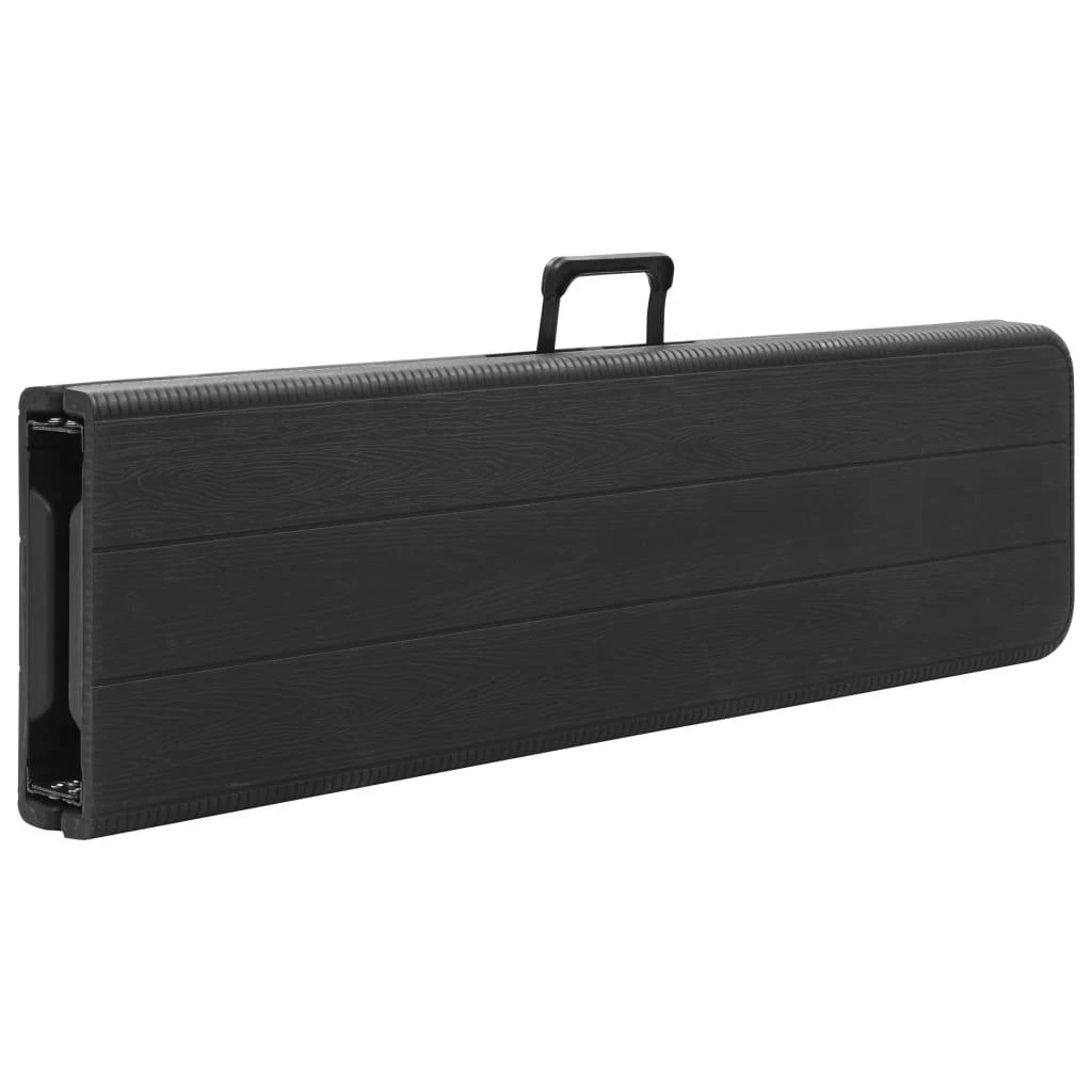 Sulankstomi sodo suoliukai, 2vnt., juodos spalvos, 180cm, HDPE
