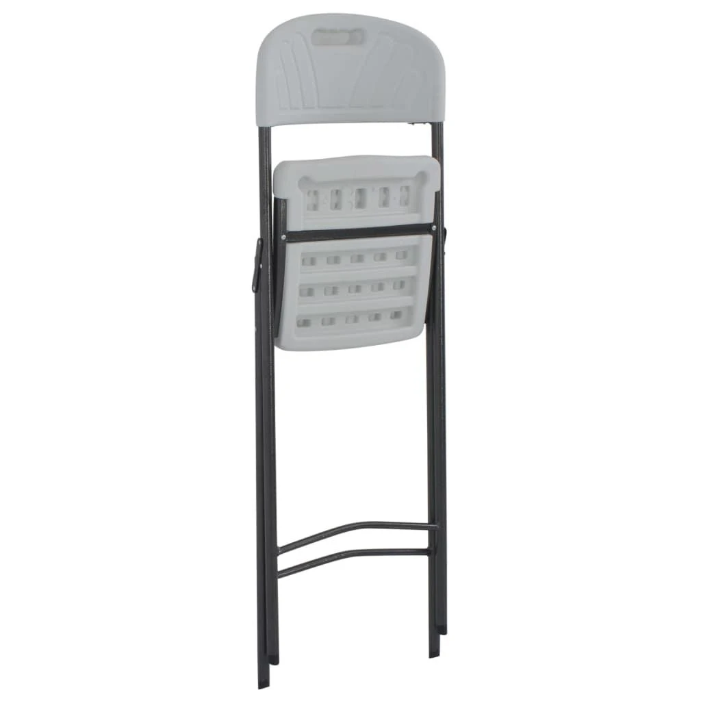 Sulankstomos baro kėdės, 2 vnt., baltos, HDPE ir plienas