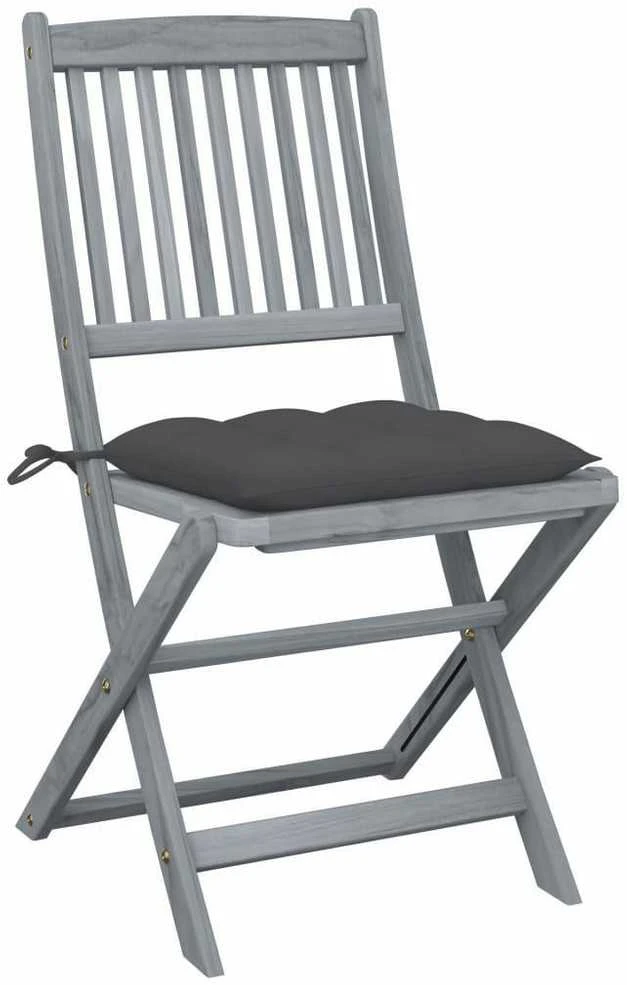 Sulankstomos lauko kėdės su pagalvėmis, 6vnt., akacijos masyvas