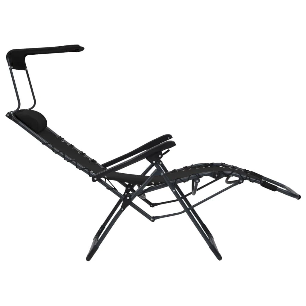 Sofa Sulankstomos terasos kėdės, 2 vnt., juoda, tekstilenas