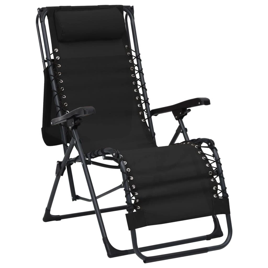 Sofa Sulankstomos terasos kėdės, 2 vnt., juoda, tekstilenas