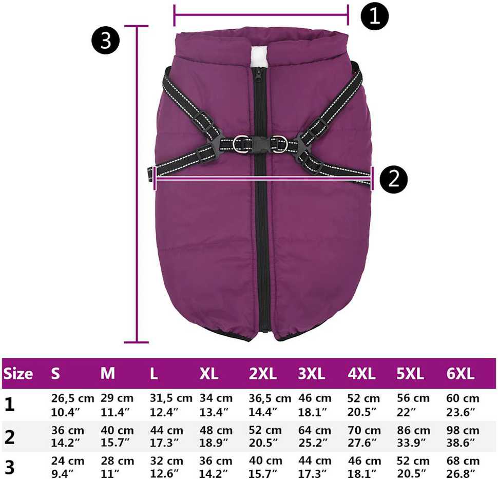 Šunų kailis su diržais, atsparus vandeniui, violetinis, 6XL