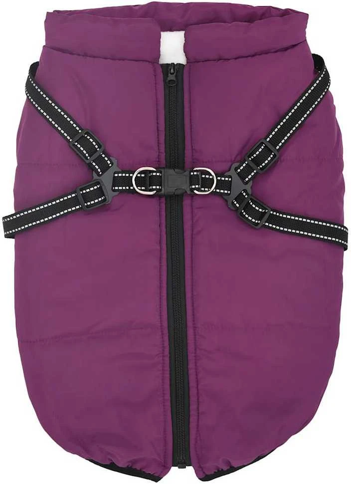 Šunų kailis su diržais, atsparus vandeniui, violetinis, 3XL