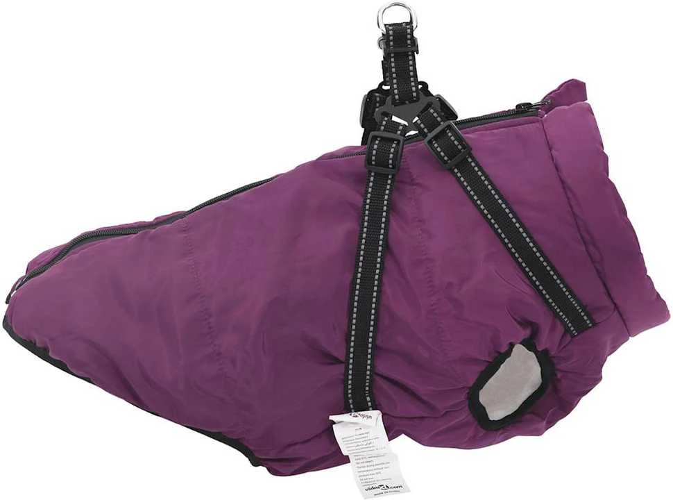 Šunų kailis su diržais, atsparus vandeniui, violetinis, 3XL