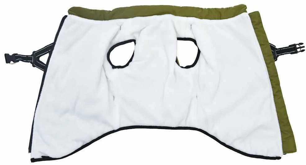 Šunų kailis su diržais, atsparus vandeniui, žalias, 6XL