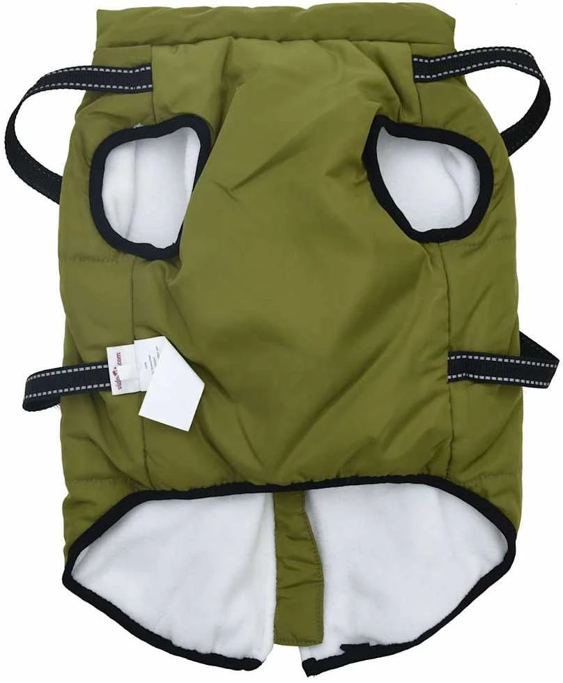 Šunų kailis su diržais, atsparus vandeniui, žalias, 6XL