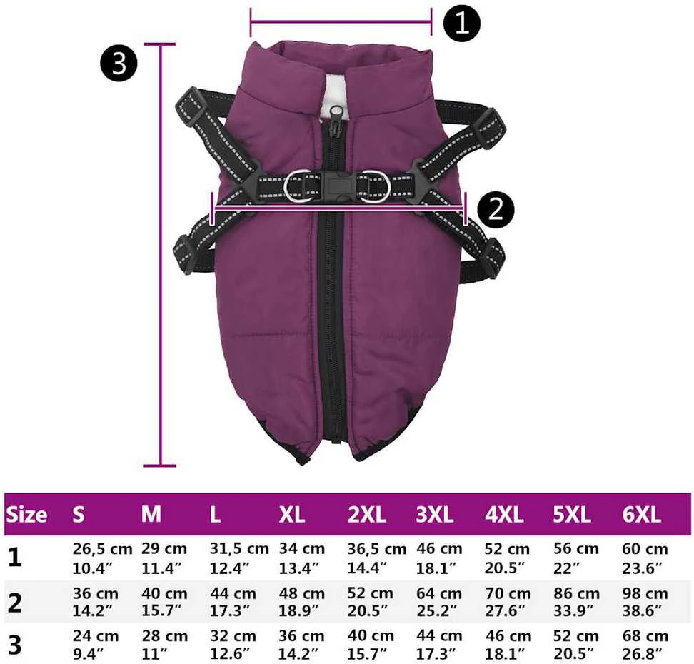 Šunų kailis su diržais, atsparus vandeniui, violetinis, XL